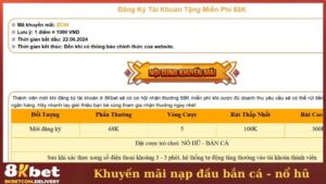 Khuyến mãi nạp đầu 8KBET cho thành viên chơi bắn cá - nổ hũ